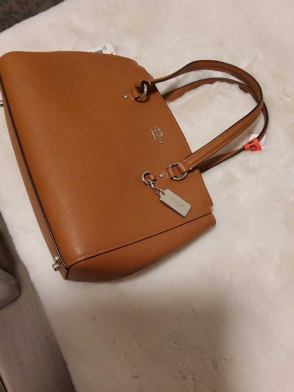 Coach Stanton 26 - Carryall Saddle Brown Crossgrain Leather Satchel Bag - Picture 3 of 16